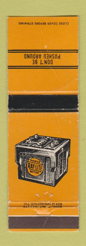 Matchbook Cover - Ray Lite Battery WORN