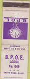 Matchbook Cover - Matchbook Cover Elks Club Santa Rosa CA wear