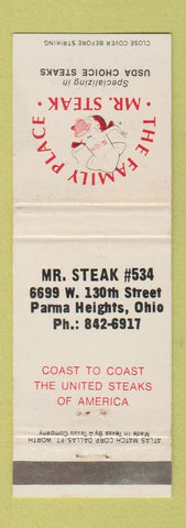 Matchbook Cover - Mr Steak Parma Heights OH