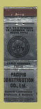 Matchbook Cover - Pacific Construction Honolulu Hawaii WEAR