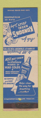 Matchbook Cover - Kondon's Nasal Jelly