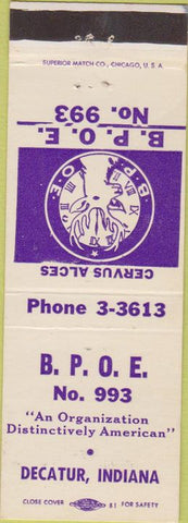 Matchbook Cover - Matchbook Cover Elks Club Decatur IN
