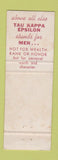 Matchbook Cover - Tau Kappa Epsilon Fraternity