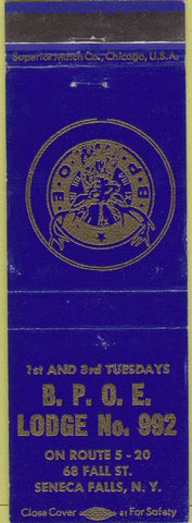 Matchbook Cover - Matchbook Cover Elks Club Seneca Falls NY