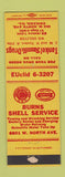 Matchbook Cover - Burns Whell oil gas Tankel Rexall Drug Chicaog IL WORN