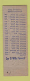 Matchbook Cover - Mat Summer Flower Store Chicago?