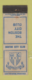 Matchbook Cover - The Boston City Club MA WEAR