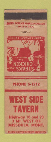 Matchbook Cover - West Side Tavern Missoula MT girlie