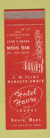 Matchbook Cover - Hotel Havre MT