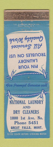 Matchbook Cover - National Laundry Dry Cleaners Great Falls MT WEAR