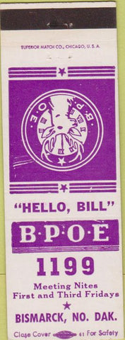 Matchbook Cover - Matchbook Cover Elks Club Bismarck ND