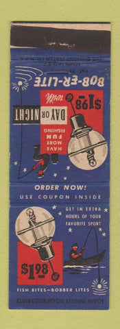 Matchbook Cover - Bober Lite Light fishing Milwaukee WI Pasch Brothers