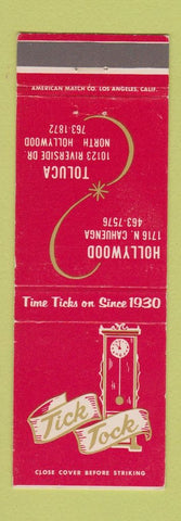 Matchbook Cover - Tick Tock Restaurant Hollywood Toluca CA
