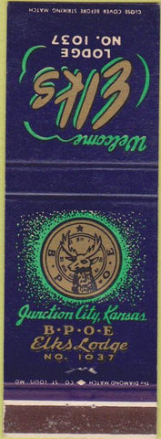 Matchbook Cover - Matchbook Cover Elks Club Junction City KS