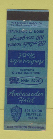 Matchbook Cover - Ambassador Hotel Seattle WA WEAR
