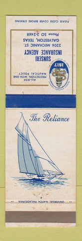 Matchbook Cover - Sunseri Insurance Agency Galveston TX WEAR