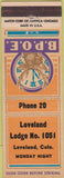 Matchbook Cover - Matchbook Cover Elks Club Loveland CO