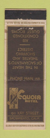 Matchbook Cover - Sequoia Hotel Sacramento CA