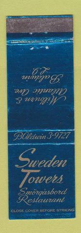 Matchbook Cover - Sweden Towers Restaurant Smorgasbord Baldwin LI NY
