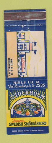 Matchbook Cover - Stockholm Swedish Smorgasbord Somerville NJ