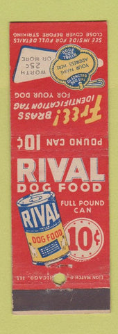 Matchbook Cover - Rival Dog Food Tags Offer Chicago IL