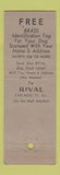 Matchbook Cover - Rival Dog Food Tags Offer Chicago IL