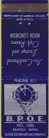 Matchbook Cover - Matchbook Cover Elks Club Bemidji MN