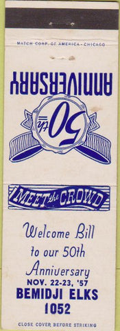 Matchbook Cover - Matchbook Cover Elks Club Bemidji MN 1957