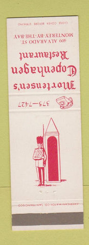 Matchbook Cover - Mortensen's Copenhagen Restaurant Monterey by the Bay CA