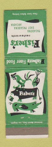 Matchbook Cover - Fisher's Restaurants Pasadena Arcadia CA