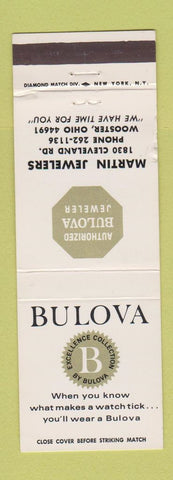 Matchbook Cover - Bulova Watches Martin Jewelry Wooster OH