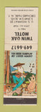 Matchbook Cover - Twin Oak Motel Orchard Park NY hillbilly