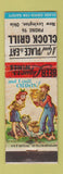 Matchbook Cover - Clock Grill New Lexington OH low phone # hillbilly WEAR