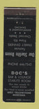 Matchbook Cover - Doc's Bar Lounge Starlite West Yellowstone MT