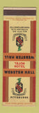 Matchbook Cover - Hotel Webster Hall Pittsburgh PA