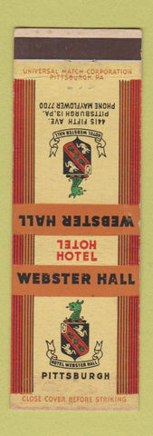 Matchbook Cover - Hotel Webster Hall Pittsburgh PA