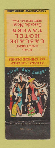 Matchbook Cover - Cascade Hotel Tavern Cascade MT