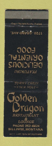 Matchbook Cover - Golden Dragon Chinese Restaurant Billings MT WEAR