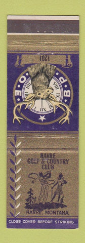 Matchbook Cover - Elks Lodge Havre MT Golf Country Club