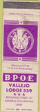 Matchbook Cover - Matchbook Cover Elks Club Vallejo CA WEAR