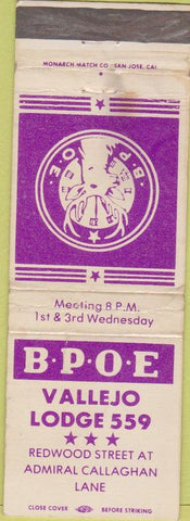 Matchbook Cover - Matchbook Cover Elks Club Vallejo CA WEAR