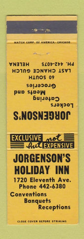 Matchbook Cover - Jorgenson's Holiday Inn Meat Locker Helena MT