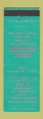 Matchbook Cover - Midway Bar Janesville WI