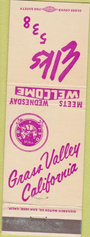 Matchbook Cover - Matchbook Cover Elks Club Grass Valley CA
