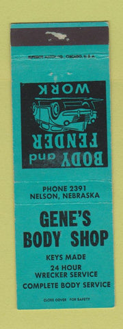 Matchbook Cover - Gene's Body Shop Nelson NE WEAR