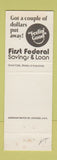 Matchbook Cover - First Federal Savings and Loan Anaconda Shelby Great Falls MT