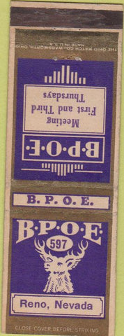 Matchbook Cover - Matchbook Cover Elks Club Reno NV