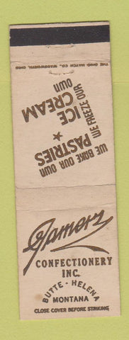 Matchbook Cover - Jamers Confectionery Butte Helena MT WEAR