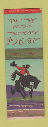 Matchbook Cover - A&F Cafe Alliance NE WEAR cowboy