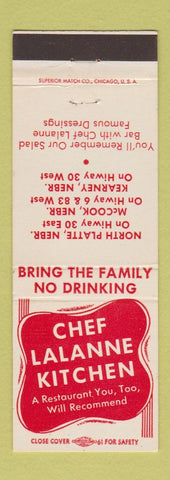 Matchbook Cover - Chef Lalanne Kitchen Kearney NE